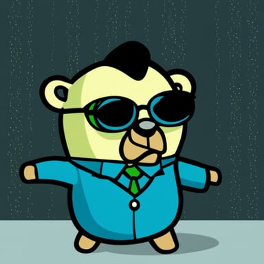 Go Blue Gopher as Neo in Matrix style.