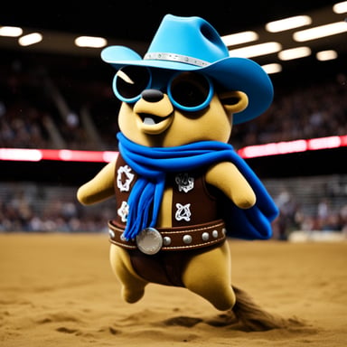 Go Blue Gopher as the bull rider cowboy.