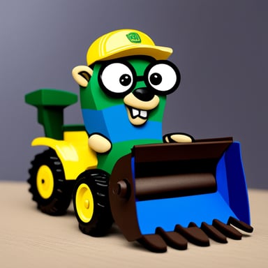 Go Blue Gopher as John Deere.