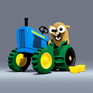 Go Blue Gopher as John Deere.