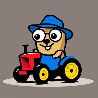 Go Blue Gopher as Farmer John Deere