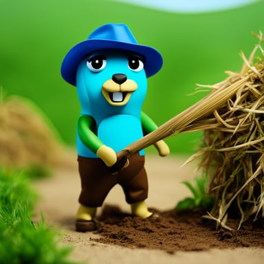 Go Blue Gopher as Farmer John Deere