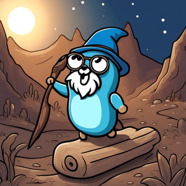 Go Blue Gopher, with a long guru white beard, embarks on an adventure.