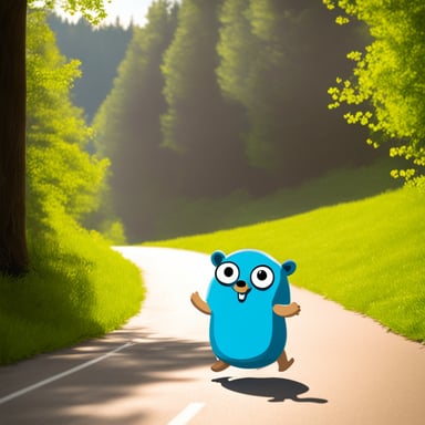 Go Blue Gopher runs and sees a cloud in front of him with CKV written on it.