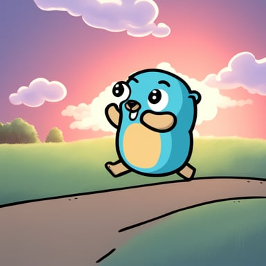 Go Blue Gopher runs and sees a cloud in front of him with CKV written on it.