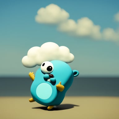 Go Blue Gopher holds a cloud with CKV written on it.