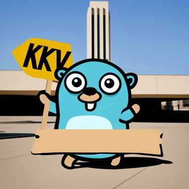 Go Blue Gopher holds a large poster that says CKV.