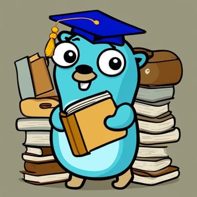 Go blue gopher quickly finds what he needs in a large pile of words CKV