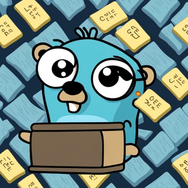 Go Blue Gopher, like a detective, quickly finds the right word in a pile of words recorded in RAM.