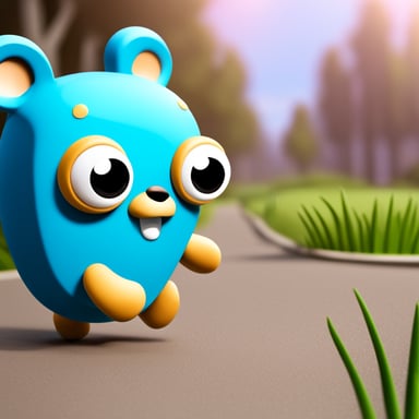 A nimble go blue gopher runs around the word CKV and looks for new words.
