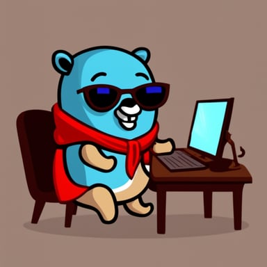 Go Blue Gopher as a hacker with a key.