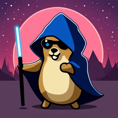 Go Blue Gopher as a crypto Jedi.