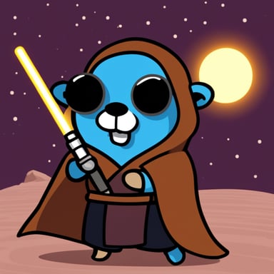 Go Blue Gopher as a crypto Jedi.