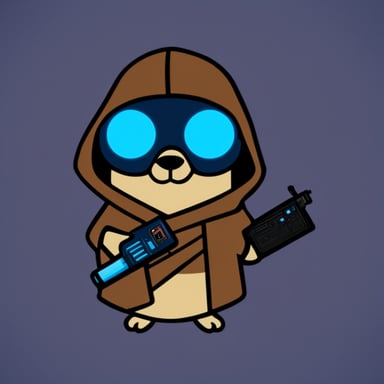 Go Blue Gopher as a cyberpunk Jedi hacker.