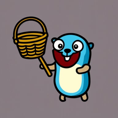 Go blue gopher holding basket