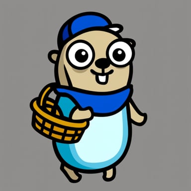 Go blue gopher holding basket