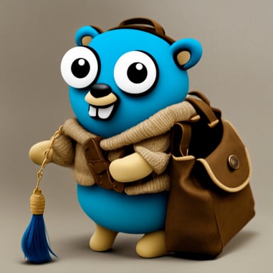 Go blue gopher in canvas bag