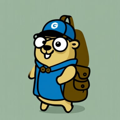 Go blue gopher in canvas bag