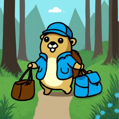 Go blue gopher in canvas bag