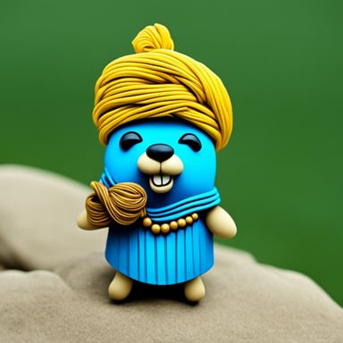 Go Blue Gopher with a blue turban as a nomad.