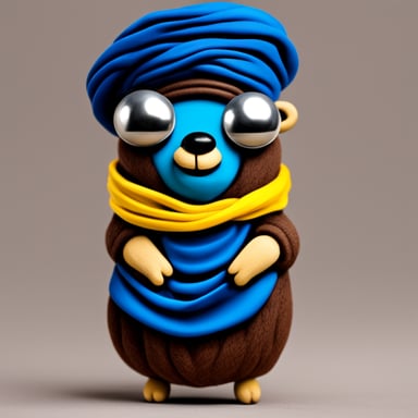 Go Blue Gopher with a blue turban as a nomad.