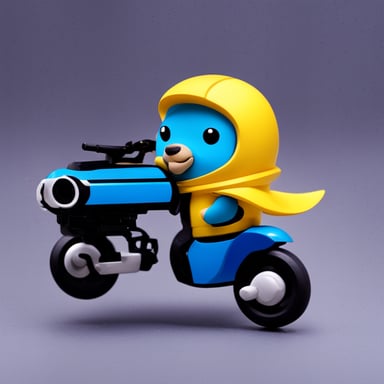 Go Blue Gopher with hoverbike.