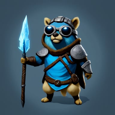 Go Blue Gopher in Skyrim armor.
