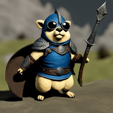 Go Blue Gopher in Skyrim armor.