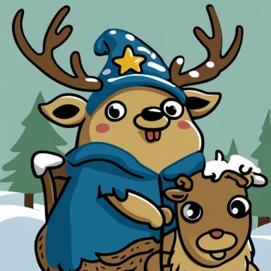 Go Blue Gopher as an elf on an elk.