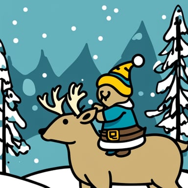 Go Blue Gopher as an elf on an elk.