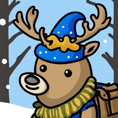Go Blue Gopher as an elf on an elk.