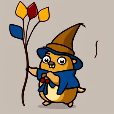 Go Blue Gopher as a fantasy gopher elf wielding a bow