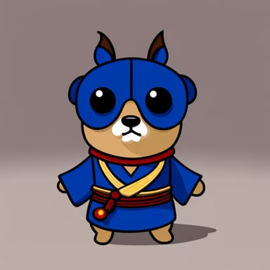 Go Blue Gopher dressed as a samurai