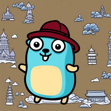 Go Blue Gopher traveling to Japan.