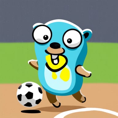 Go Blue Gopher playing soccer.