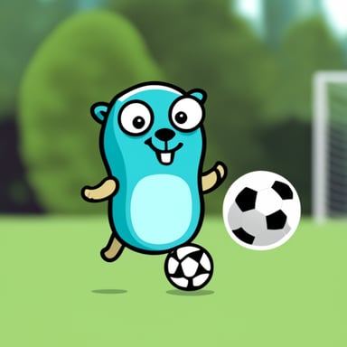 Go Blue Gopher playing soccer.