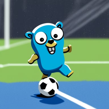 Go Blue Gopher playing soccer.