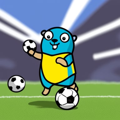 Go Blue Gopher playing soccer