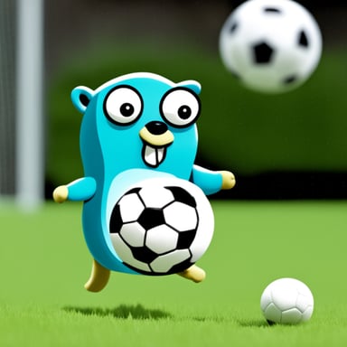 Go Blue Gopher playing soccer