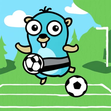 Go Blue Gopher playing soccer