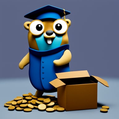 Go Blue Gopher with giant box