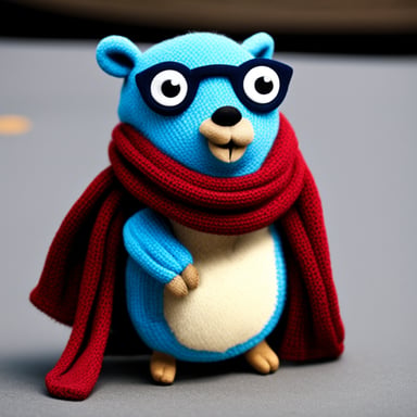Freezing Go Blue Gopher in the scarf