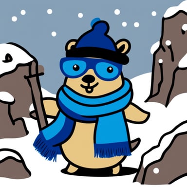 Freezing Go Blue Gopher in the scarf