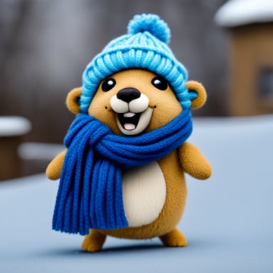 Freezing Go Blue Gopher in the scarf