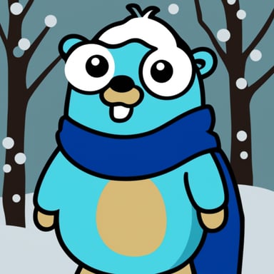 Freezing Go Blue Gopher in the scarf