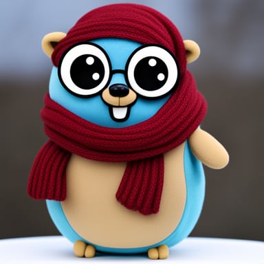 Go Blue Gopher wears a scarf and a T-shirt that says WindKube.
