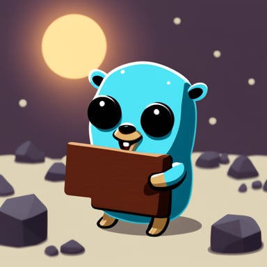 Go Blue Gopher with game development styling