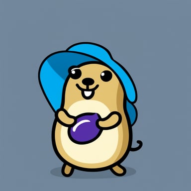 A Go Blue Gopher on a tote bag, in front of a blank background.