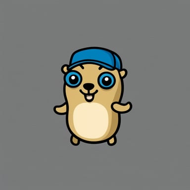 A Go Blue Gopher on a tote bag, in front of a blank background.