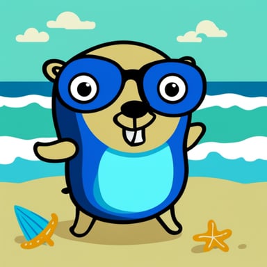 Go Blue Gopher on the beach.